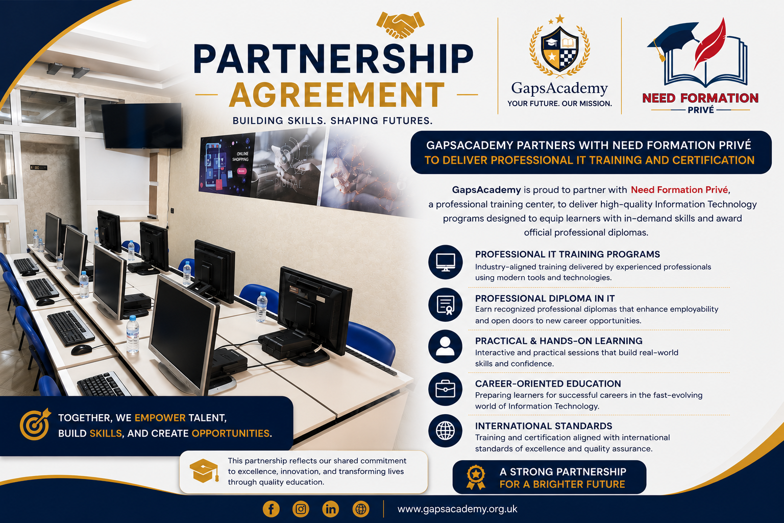 Partnership Agreement Between GAPS Academy and Need Formation Privé